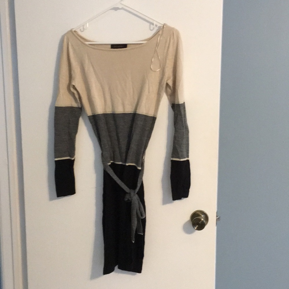 The limited color block sweater dress